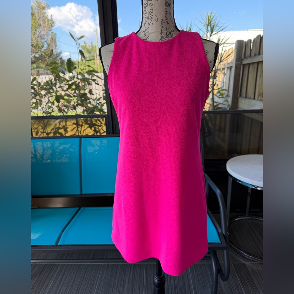 Aqua Bright Hot Pink Sleeveless Lined Dress size Medium